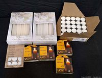 Group shot of all candle boxes and loose tealights