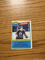 Front of 1980-81 O-Pee-Chee Wayne Gretzky card showing player image and stats