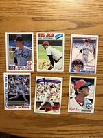Front view of all six Carl Yastrzemski cards