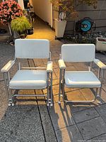 Front view of both folding chairs set up