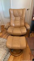 Front view of recliner and ottoman together