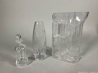 Group shot of the three clear glass items