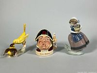 Front view of all three porcelain pieces