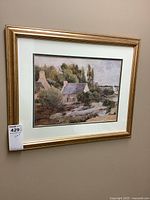 Full view of framed print on wall