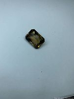 Emerald-cut smoky quartz angled view