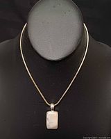 Necklace on bust showing chain and pendant front