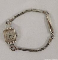 Front view of LeRoy watch with stretch bracelet