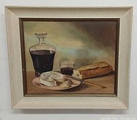 Front view of framed oil painting showing entire artwork and frame