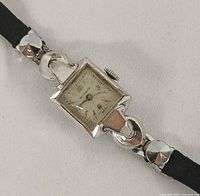 Close-up of watch face and lugs