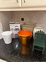 All six items grouped on countertop