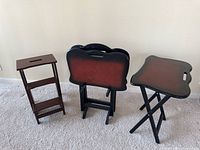 All three folded trays and stand