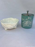 Bowl and canister side by side