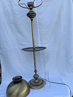 Full lamp disassembled showing base, tray, shade, chimney