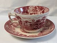 cup on saucer showing pattern