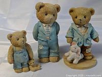 Three Cherished Teddies bear figurines front view