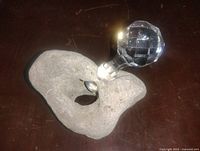 Limestone piece with crystal stopper overall view