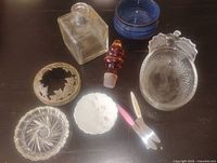 All items arranged on dark surface showing shapes and colors