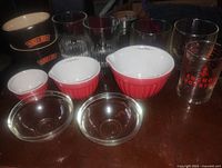 overview of all items on table