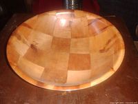 top view showing checkerboard wood pattern and size