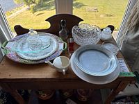 Overview of all serveware pieces on table