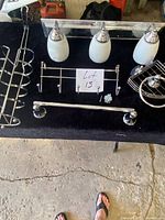 overview of all six bathroom fixture pieces laid on table