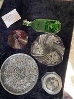 All five glass items arranged together