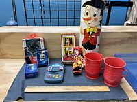 Full lot view showing all items arranged on cloth