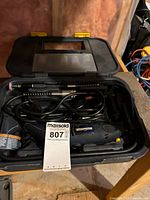 Rotary tool kit in case with accessories visible