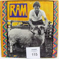 Front cover of Ram LP showing Paul McCartney holding a ram