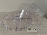 All components: round divided tray, domed cover, center dip bowl