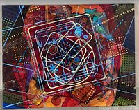 Frontal view of entire abstract painting