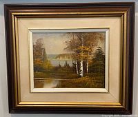 Full view of framed oil painting