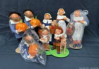 Group shot of all Annalee pilgrim dolls and accessories