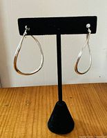 Earrings on stand showing drop and shape