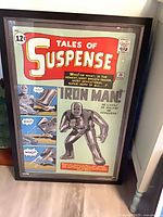 Full view of the framed Iron Man Tales of Suspense poster