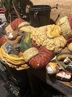 Full view of Santa tree stand on workbench