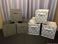 All eight bins displayed—four grey, four damask pattern