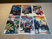 Six bagged Star Trek: TNG comics issues #1-6 laid out