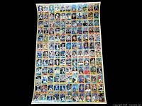 Full view of entire uncut baseball card sheet