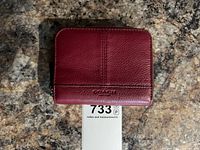 Front view showing Coach logo, texture, scale with ruler