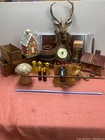 Group shot of all items arranged on table