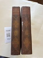 Spine view showing titles, series imprint and gilt decoration