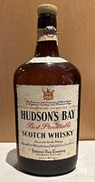 Front view of Hudson's Bay Scotch whisky bottle showing full label