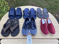 All six pairs displayed top view on table