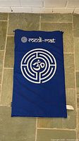 Full view of blue mat reverse side with Medi-mat logo