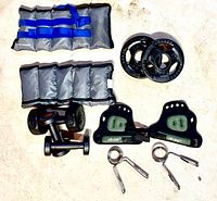 Group shot of all weights and accessories