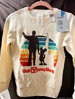 Front view hanging, showing full sweatshirt, tags visible