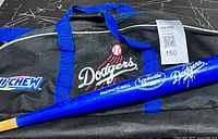 Duffel bag and bat overall view showing logos and colors