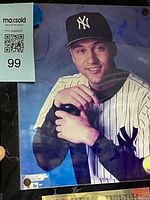 Front view of Derek Jeter plaque showing photo and nameplate