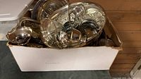 Box containing assorted silver-plated items